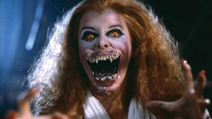 Amanda Bearse undergoes a change to the dark side in FRIGHT NIGHT.
