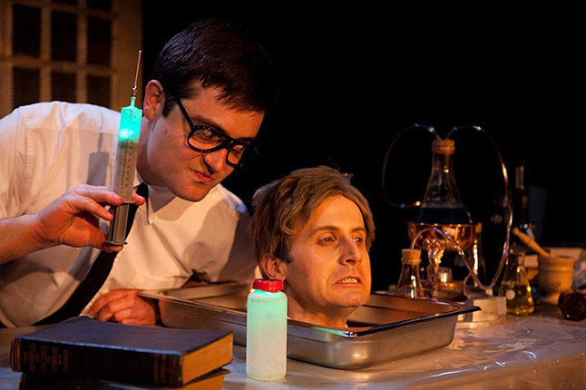 Graham Skipper as Herbert West and Jesse Merlin as Dr. Carl Hill in RE-ANIMATOR THE MUSICAL, the award-winning live stage production that ran in LA and Las Vegas