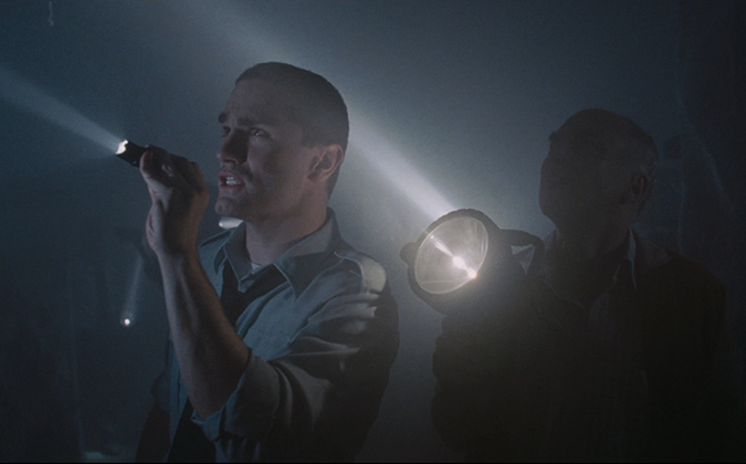 Sam Witwer as Private Jessup during a tense moment in  Frank Darabont's horror thriller THE MIST.