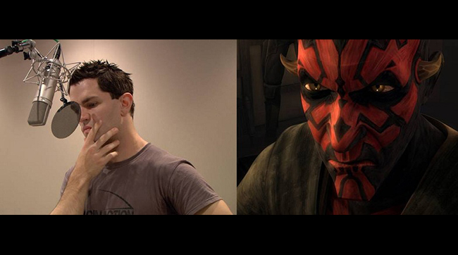 Actor Sam Witwer in the recording studio brings Darth Maul to life again in the animated series STAR WARS: THE CLONE WARS.