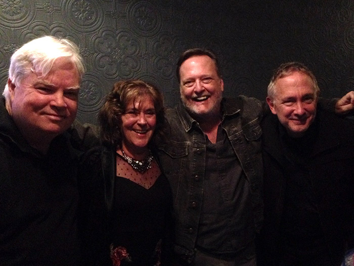 (L to R): Frank Conniff, Jackey Neyman Jones, Frank Dietz and Trace Beaulieu posing after a Revival League play recording.